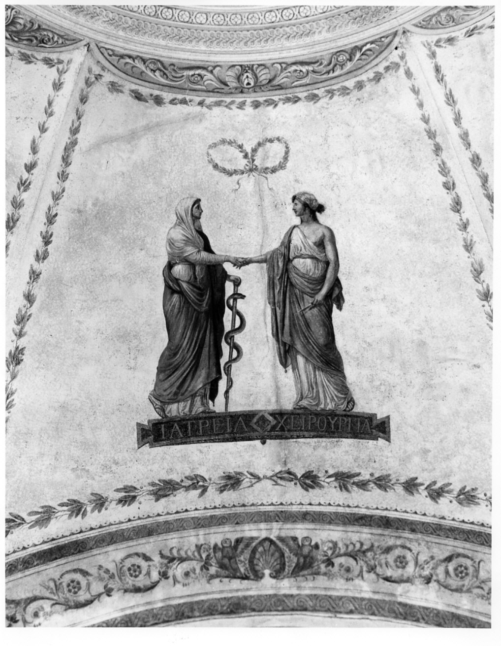 motivi decorativi/ figure allegoriche (dipinto murale, ciclo) - ambito lombardo (primo quarto sec. XIX)