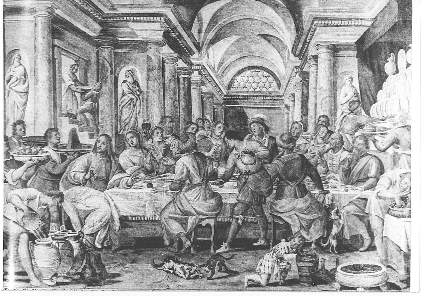 nozze di Cana (dipinto murale, elemento d'insieme) di Della Rovere Giovanni Mauro detto Fiamminghino (sec. XVII)