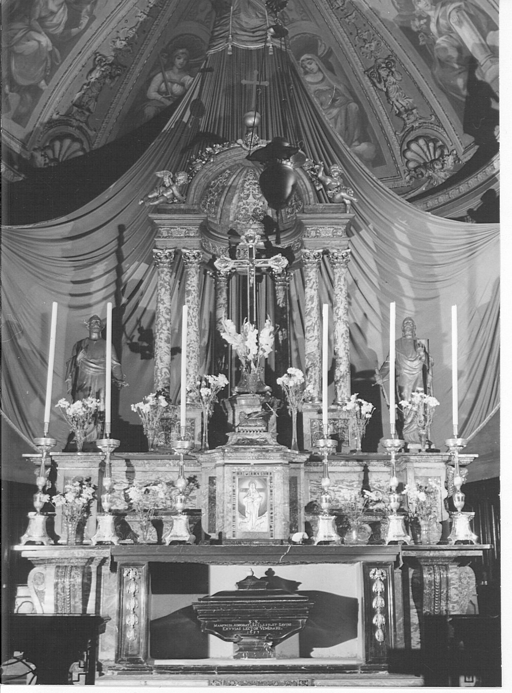 altare maggiore, complesso decorativo - bottega lombarda (sec. XVIII)