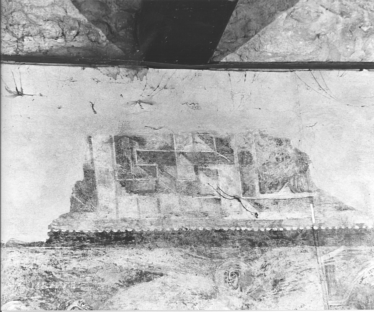 motivi decorativi (dipinto murale, frammento) - ambito lombardo (sec. XI)