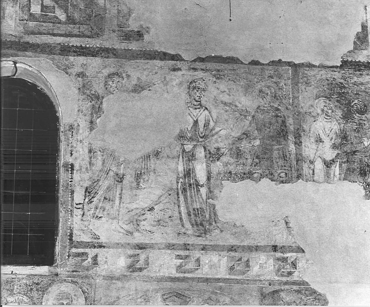 episodio della storia di Sansone (dipinto murale) - ambito lombardo (sec. XI)