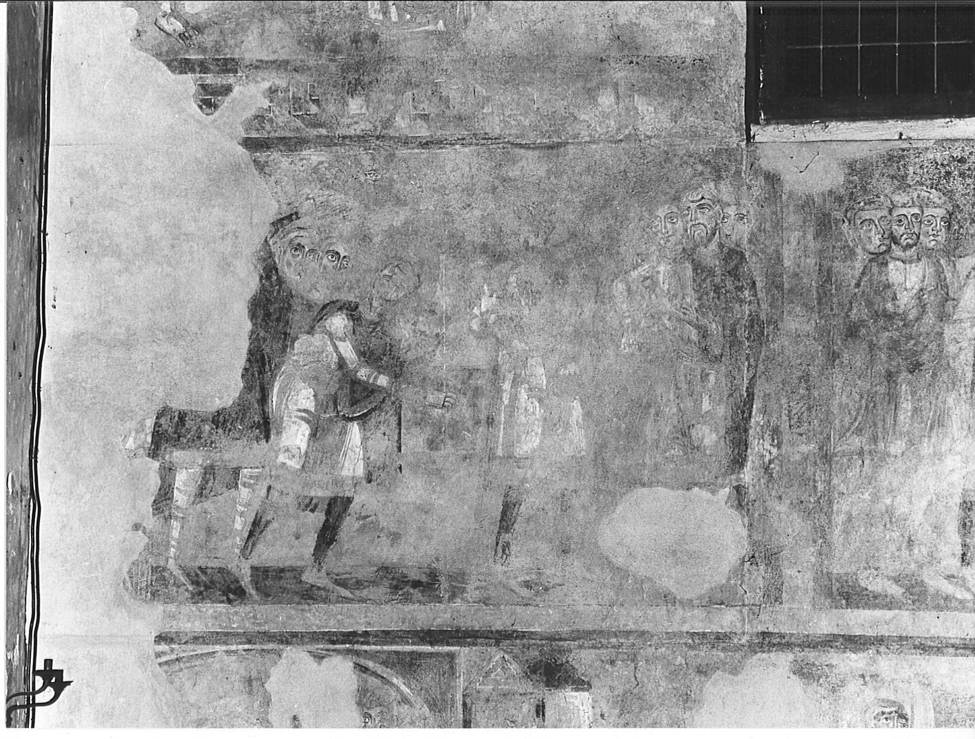 episodio della storia di San Cristoforo (dipinto murale) - ambito lombardo (prima metà sec. XI)
