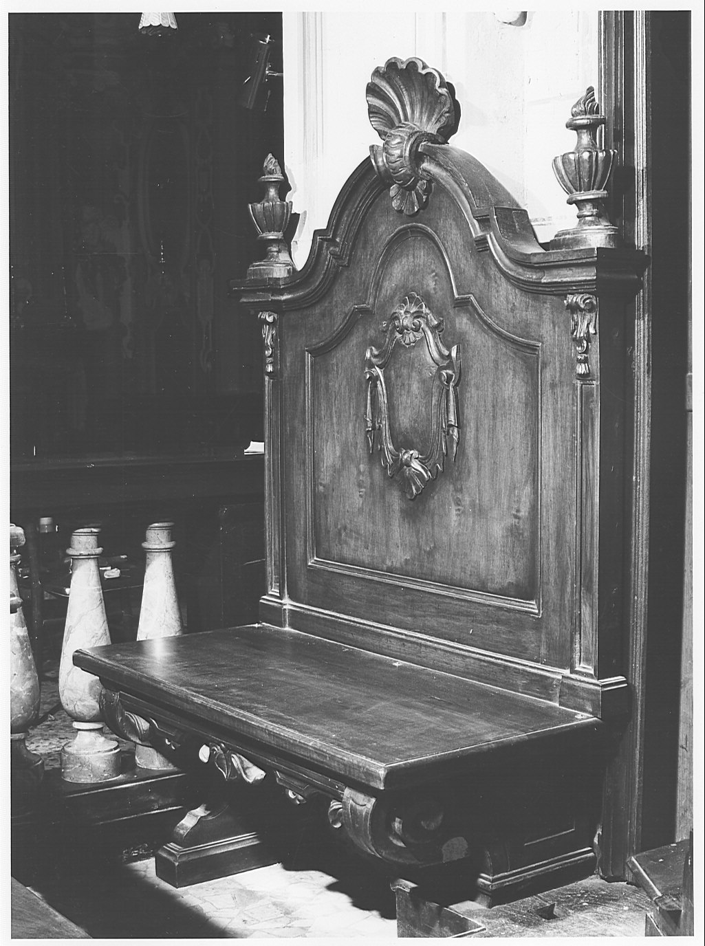 panca con schienale - bottega lombarda (inizio sec. XX)