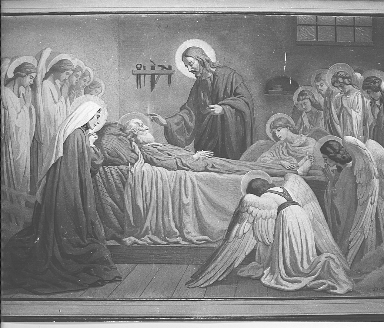 morte di San Giuseppe (dipinto murale) di Cisterna Eugenio (sec. XX)