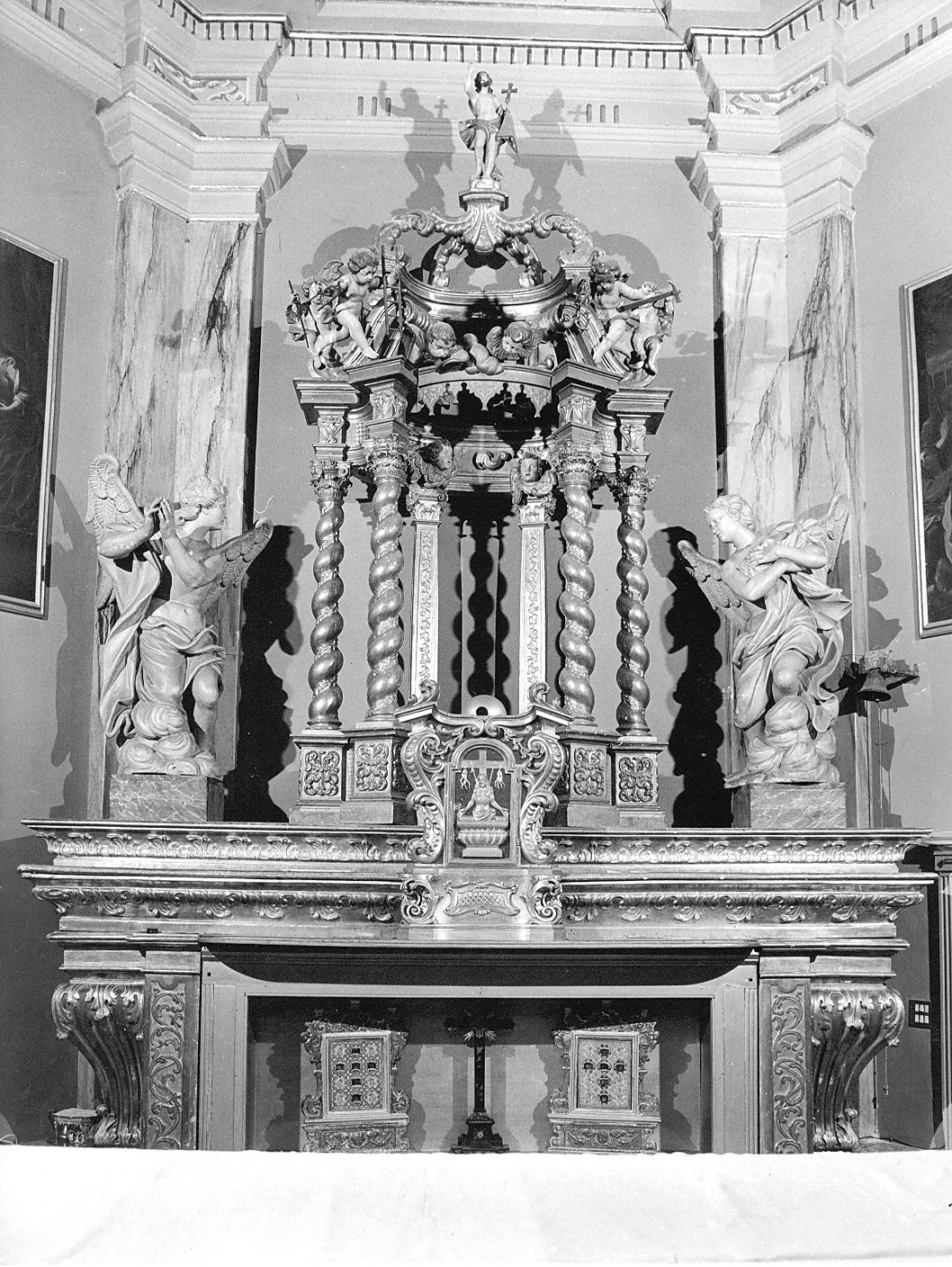 altare maggiore, complesso decorativo - bottega italiana (fine sec. XVII)