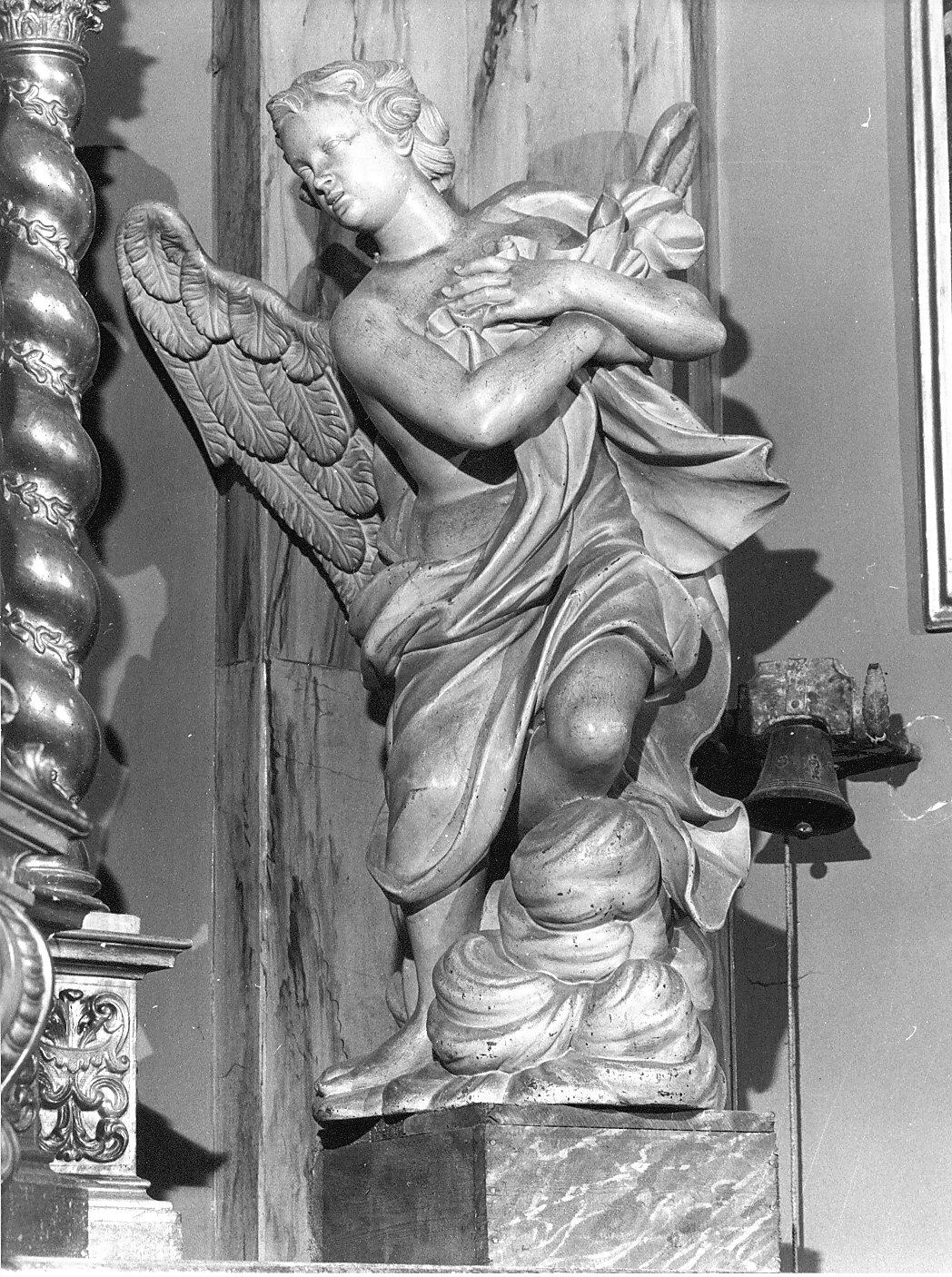 angelo (statua, elemento d'insieme) - bottega italiana (fine sec. XVII)