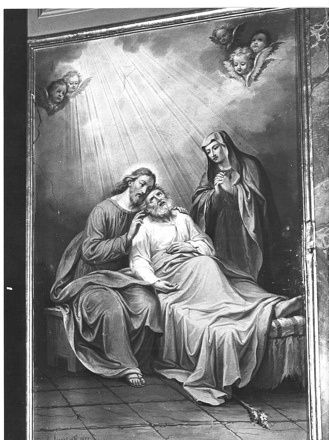 morte di San Giuseppe (dipinto murale, elemento d'insieme) di Tagliaferri Antonio (sec. XIX)