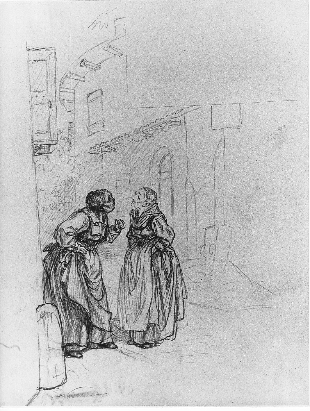 Perpetua e Agnese (disegno, opera isolata) di Rosso Gustavo (prima metà sec. XX)