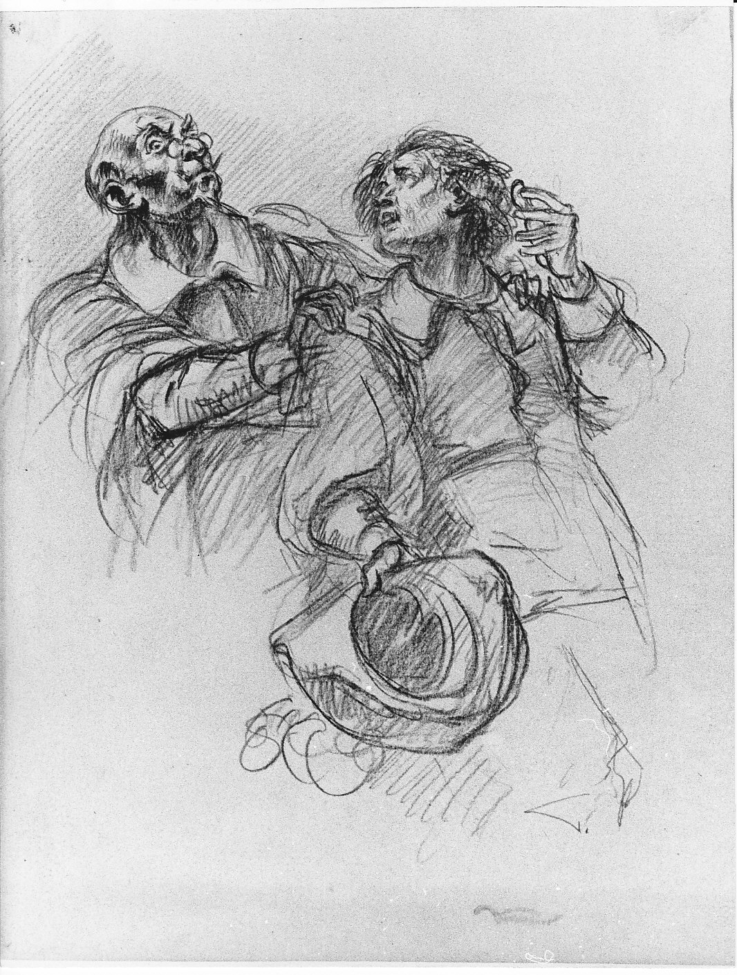 Renzo dal dottor Azzaccagarbugli (disegno, opera isolata) di Rosso Gustavo (prima metà sec. XX)