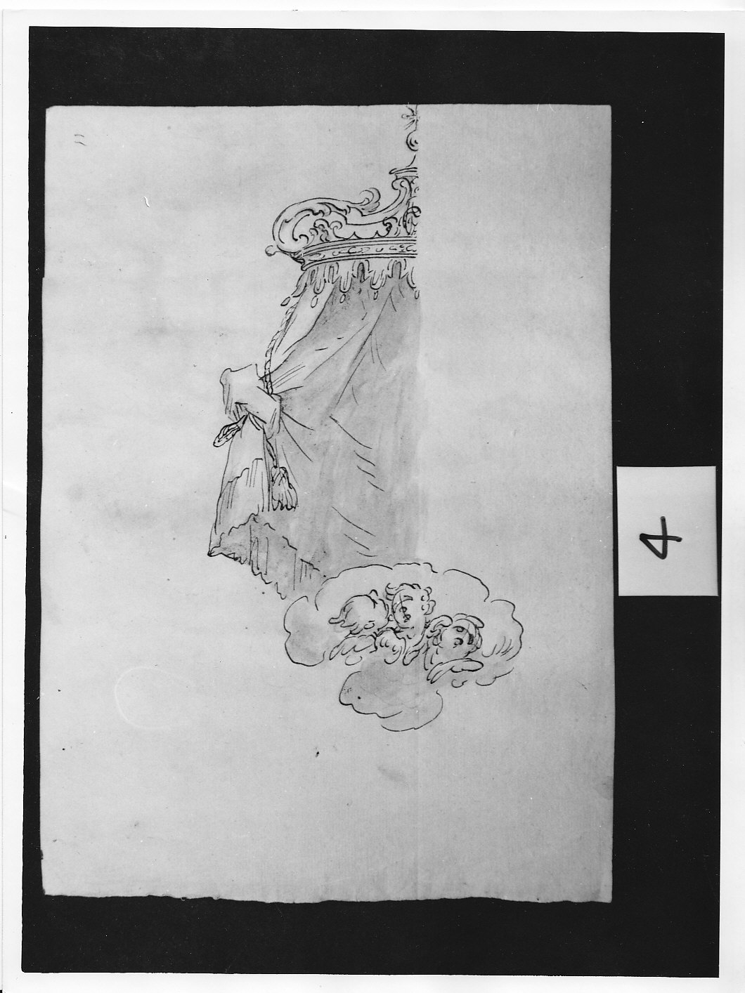 Metà sinistra di baldacchinetto per SS. Sacramento (disegno, opera isolata) di Ligari Pietro (attribuito), Ligari Cesare (attribuito) (sec. XVIII)