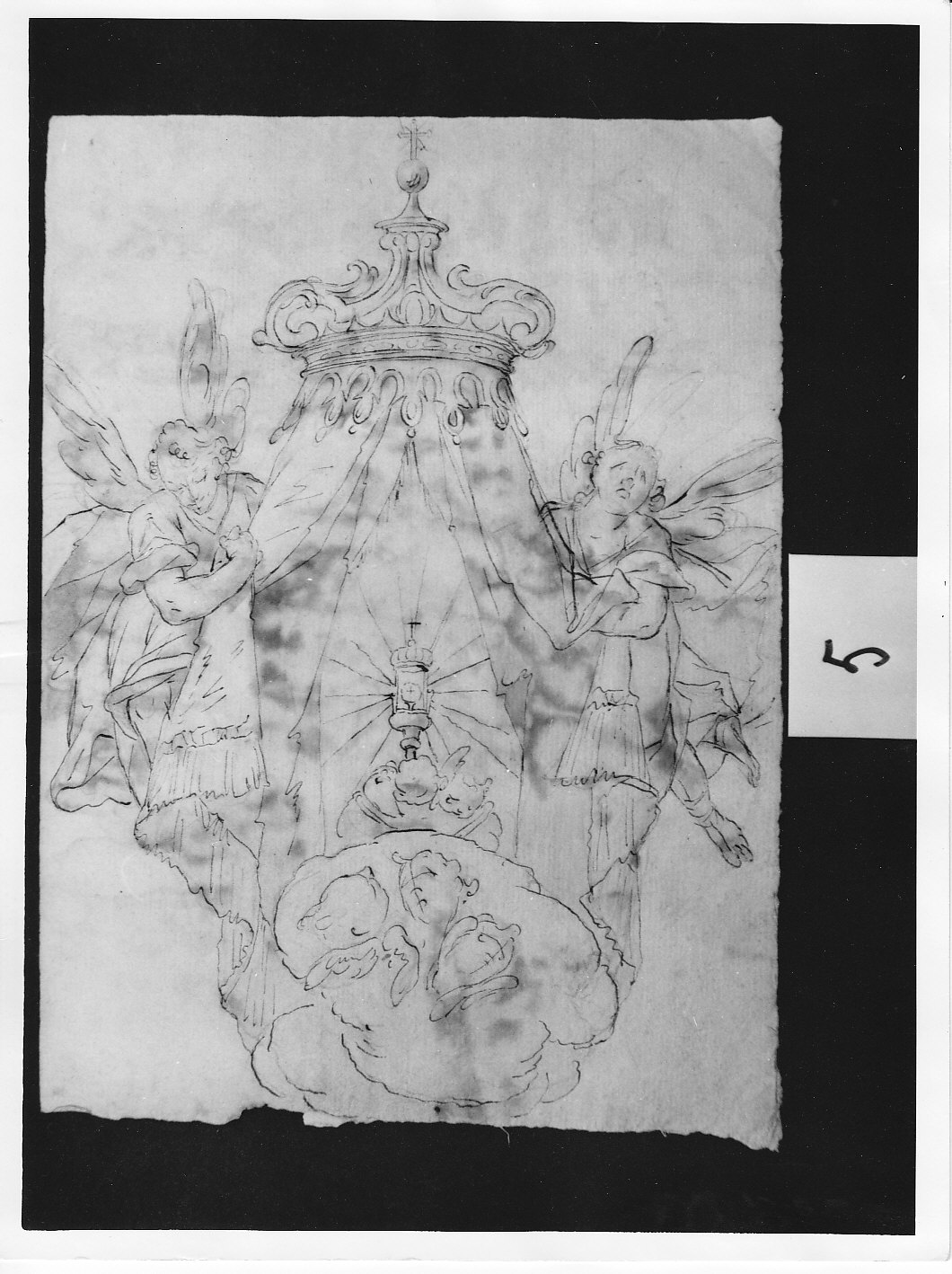 Baldacchinetto per SS. Sacramento con ostensorio (disegno, opera isolata) di Ligari Pietro (attribuito), Ligari Cesare (attribuito) (sec. XVIII)