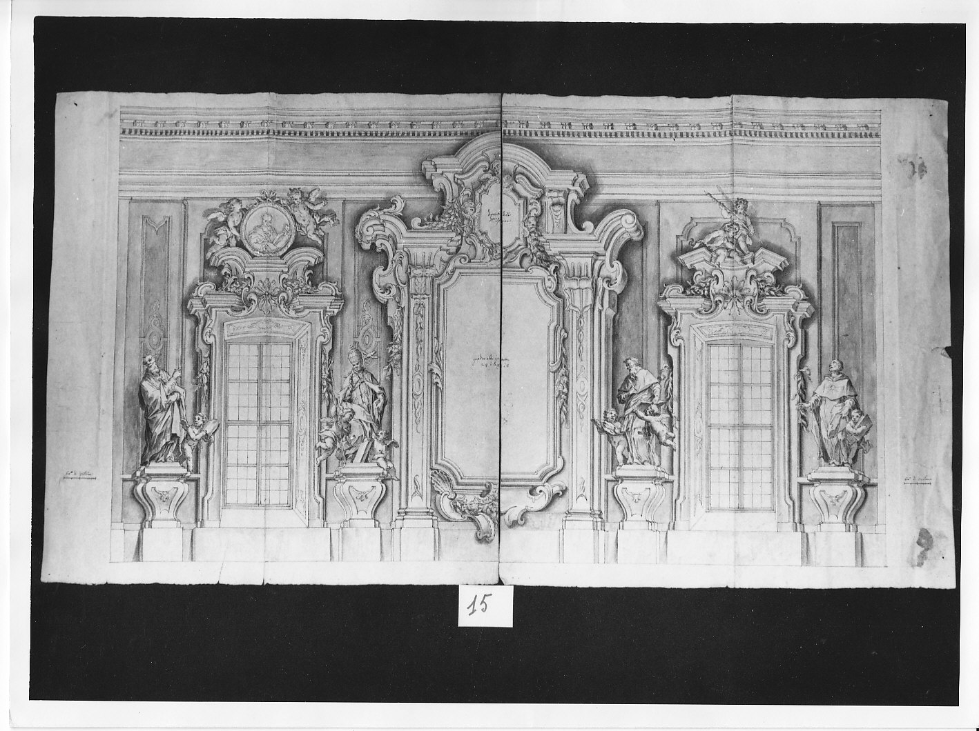 Decorazione architettonica per l'abside dell'arcipretale di Morbegno (disegno, opera isolata) di Ligari Pietro (attribuito) (sec. XVIII)