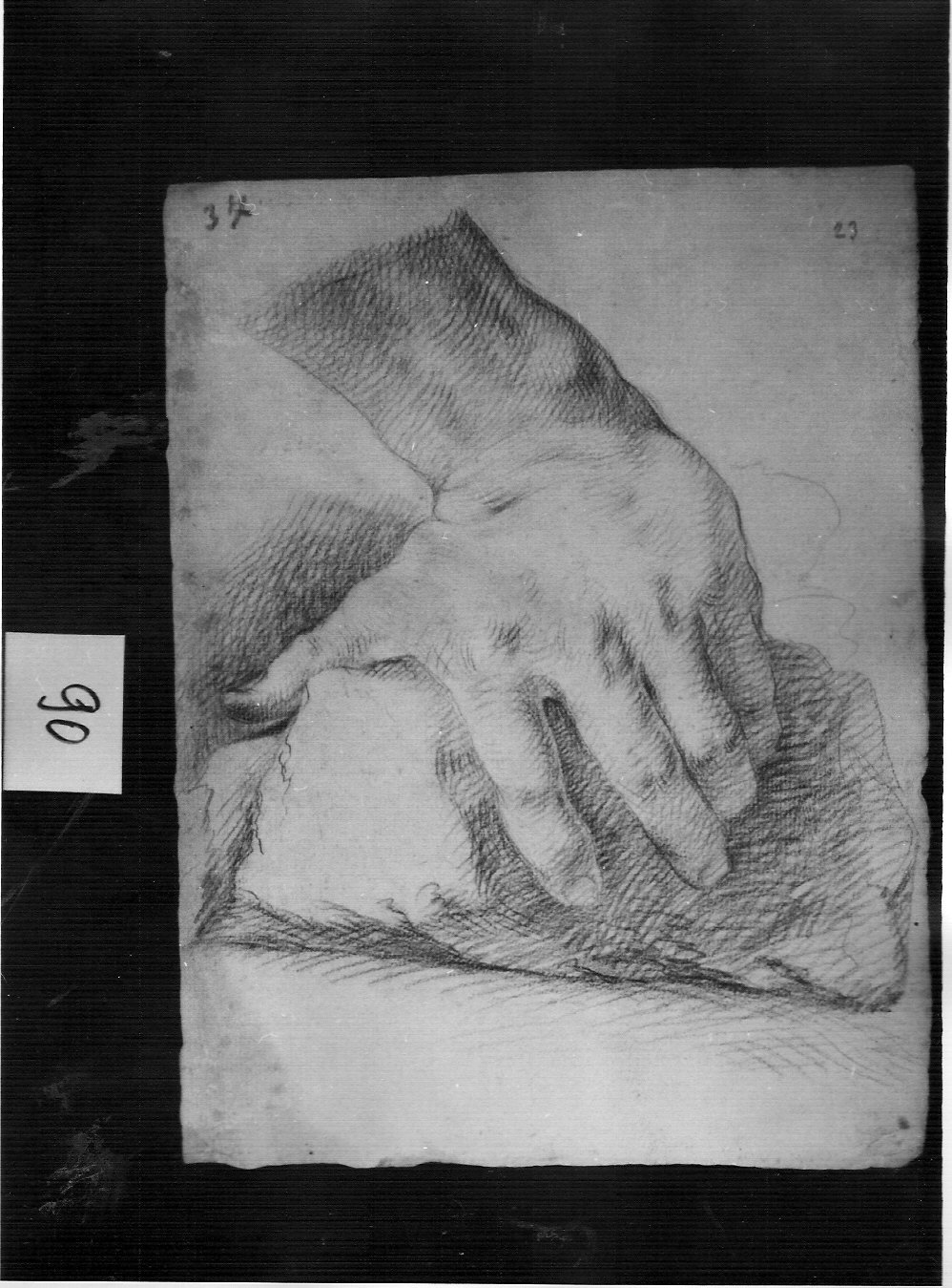 mano maschile (disegno, opera isolata) di Ligari Cesare (attribuito) (sec. XVIII)