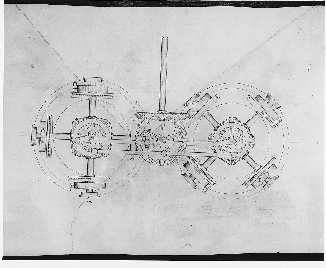 Progetto di locomotiva per forti pendenze e curve a piccolo raggio (disegno architettonico, opera isolata) di Vanossi Giuseppe (sec. XIX)