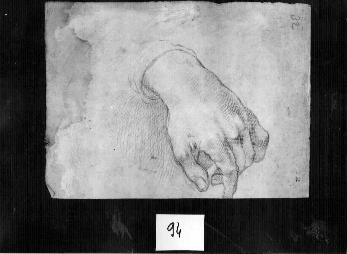 mano maschile (disegno, opera isolata) di Ligari Cesare (attribuito) (sec. XVIII)