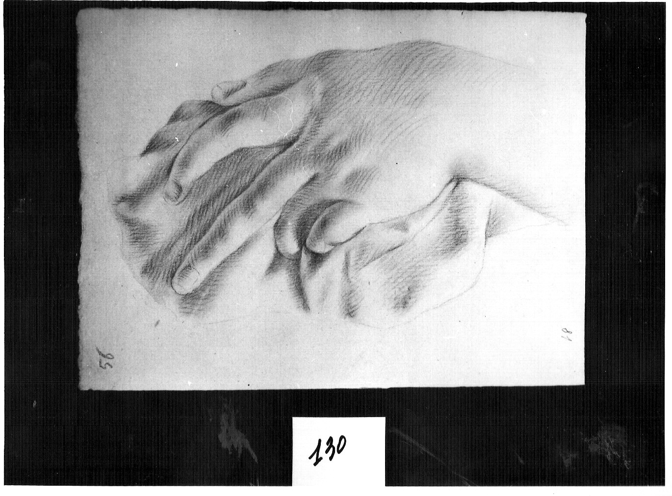 mano femminile// ritratto di bambino (disegno, opera isolata) di Ligari Vittoria (attribuito) (sec. XVIII)
