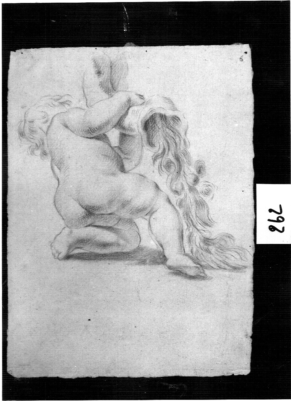 puttino con cornucopia (disegno, opera isolata) - ambito lombardo (sec. XVIII)