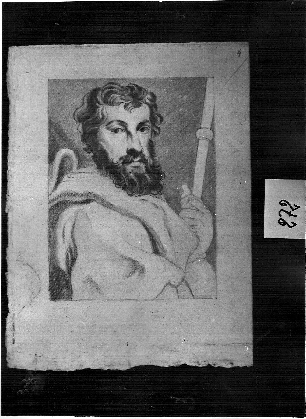 giovane barbuto a 1/2 busto// Gesù al pozzo a 1/2 busto (disegno, opera isolata) di Ligari Cesare (attribuito) (sec. XVIII)