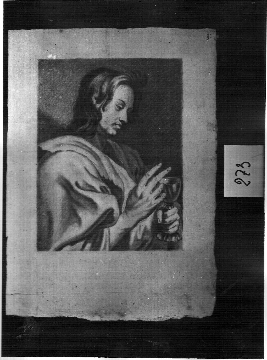 Gesù (?) con calice a 1/2 busto// abbozzo dello stesso (disegno, opera isolata) di Ligari Cesare (attribuito) (sec. XVIII)