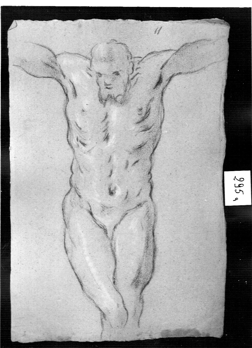 abbozzo di crocifisso (disegno, opera isolata) di Ligari Cesare (attribuito) (sec. XVIII)