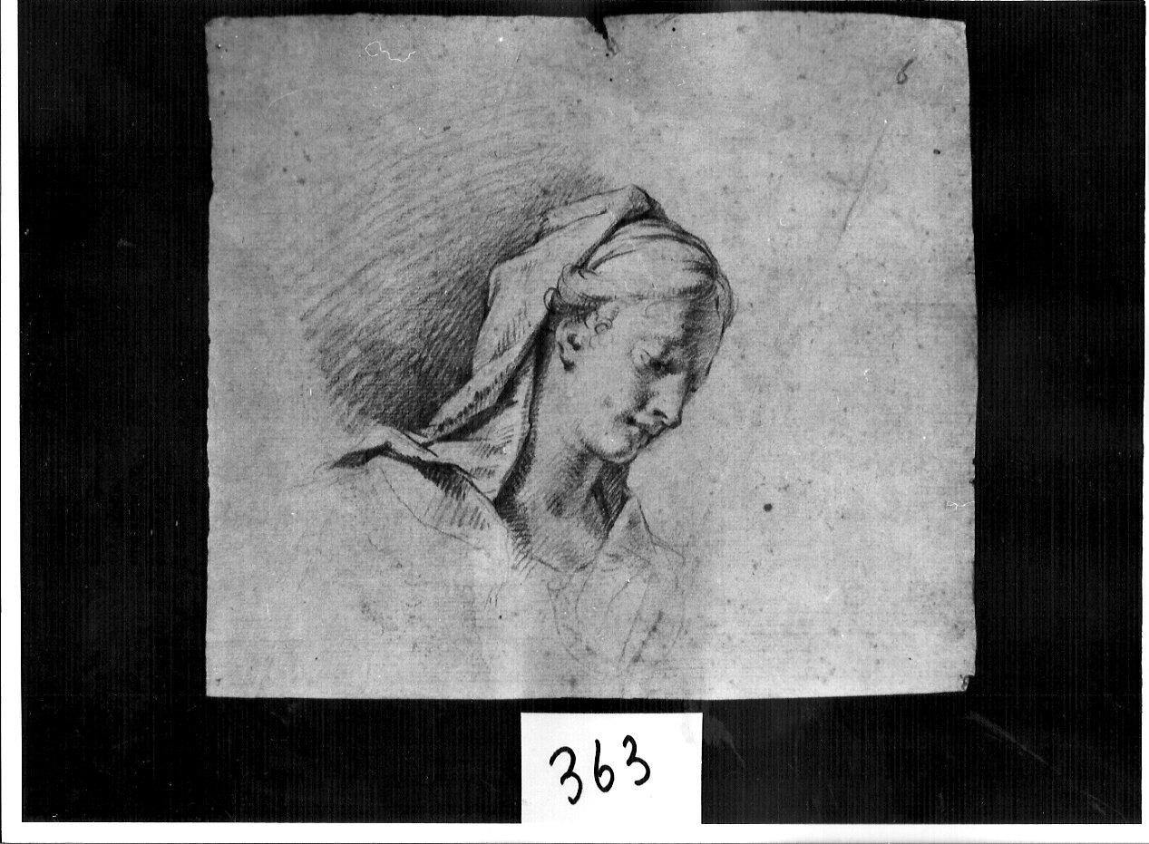 testina di Madonna (disegno, opera isolata) di Ligari Cesare (attribuito) (sec. XVIII)