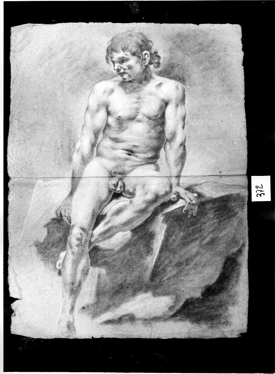 nudo maschile (disegno, opera isolata) di Ligari Cesare (attribuito) (sec. XVIII)
