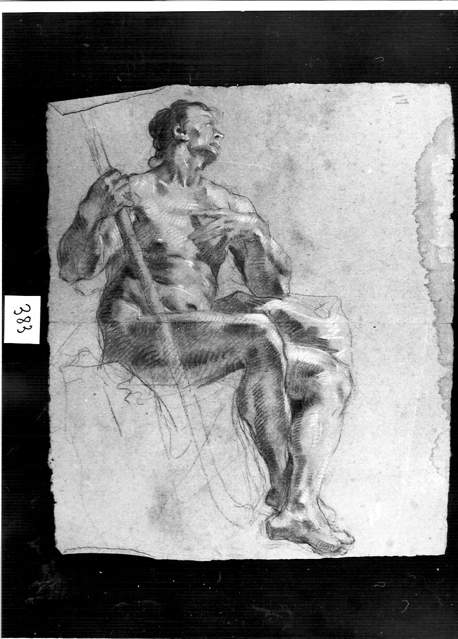 nudo maschile (disegno, opera isolata) di Ligari Cesare (attribuito) (sec. XVIII)