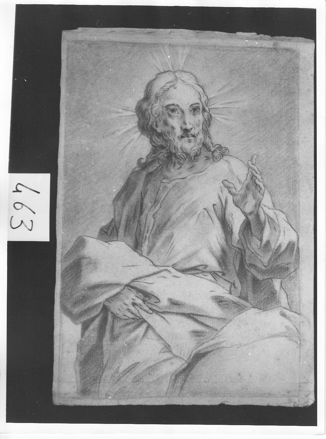 Cristo benedicente a mezza figura (disegno, opera isolata) di Ligari Pietro (attribuito) (sec. XVIII)