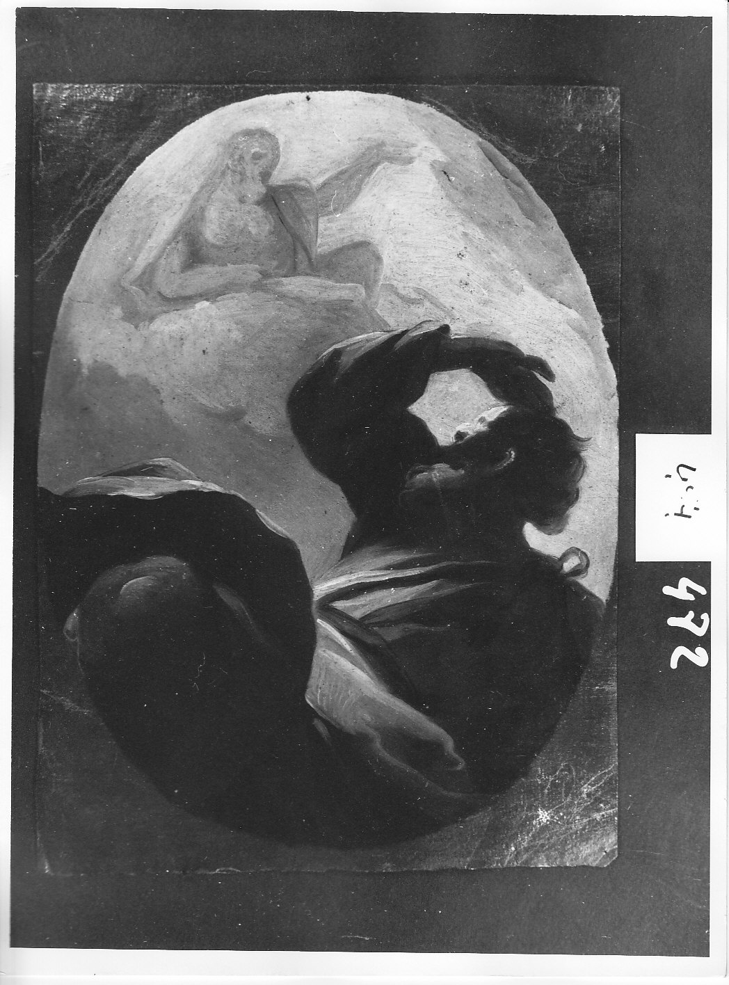 Apparizione divina; schizzo di ignudo (disegno, opera isolata) di Ligari Pietro (attribuito) (secondo quarto sec. XVIII)