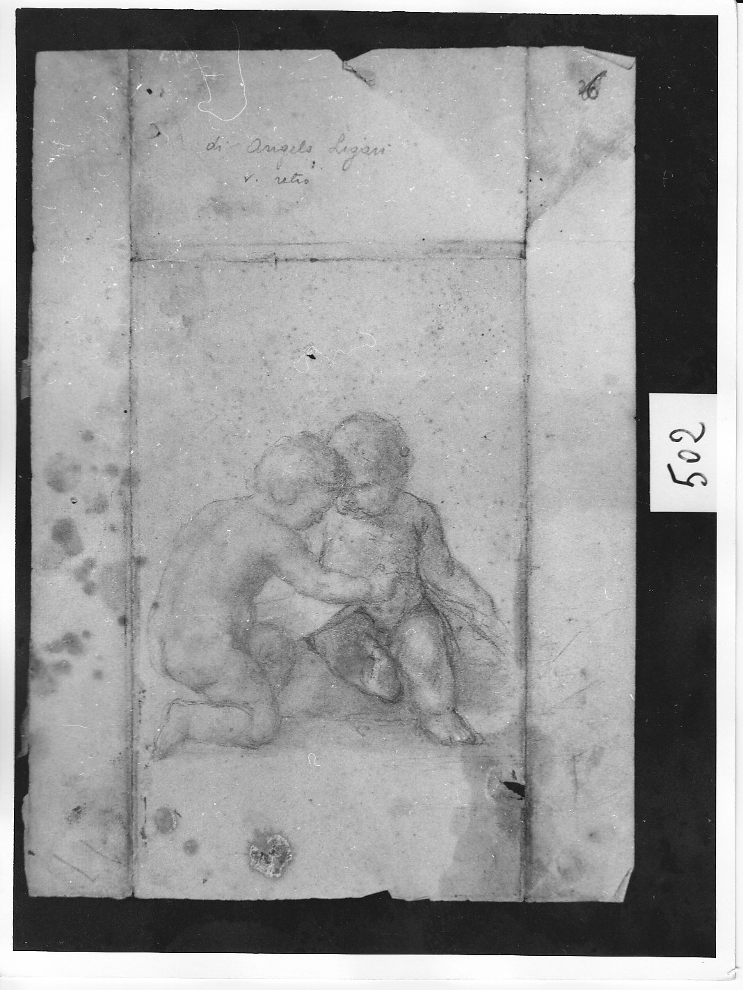 due puttini (disegno, opera isolata) di Ligari Angelo (attribuito) (sec. XIX)