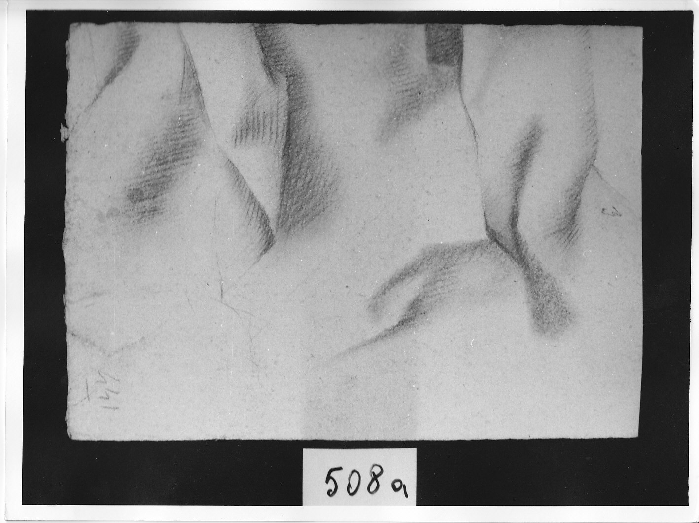 frammento di panneggio (disegno, opera isolata) di Ligari Pietro (attribuito) (sec. XVIII)