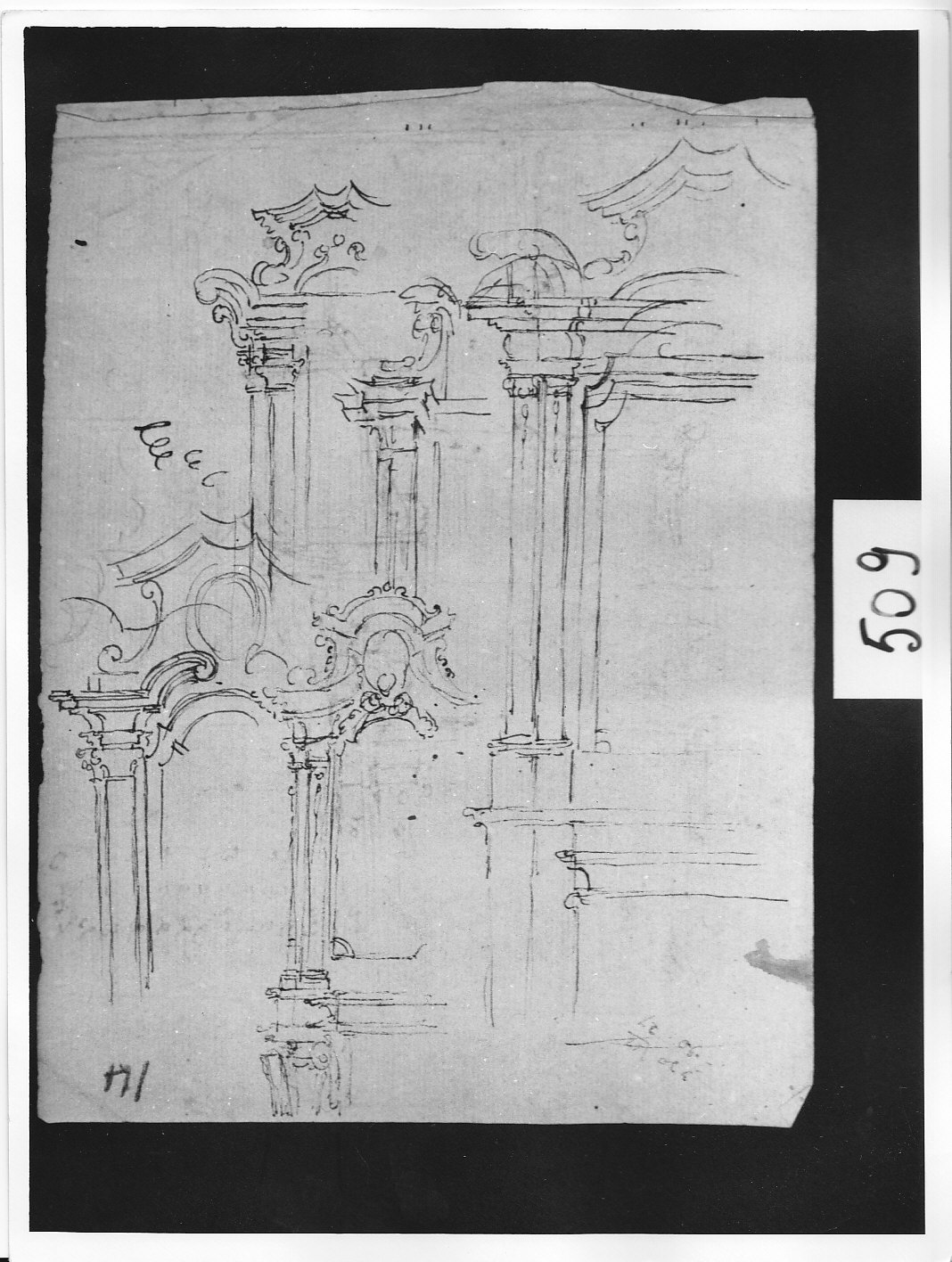 schizzi di altari con ancona (disegno, opera isolata) di Ligari Pietro (attribuito) (prima metà sec. XVIII)