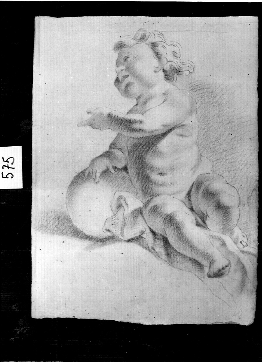 puttino con globo (disegno, opera isolata) di Ligari Pietro (attribuito) (secondo quarto sec. XVIII)