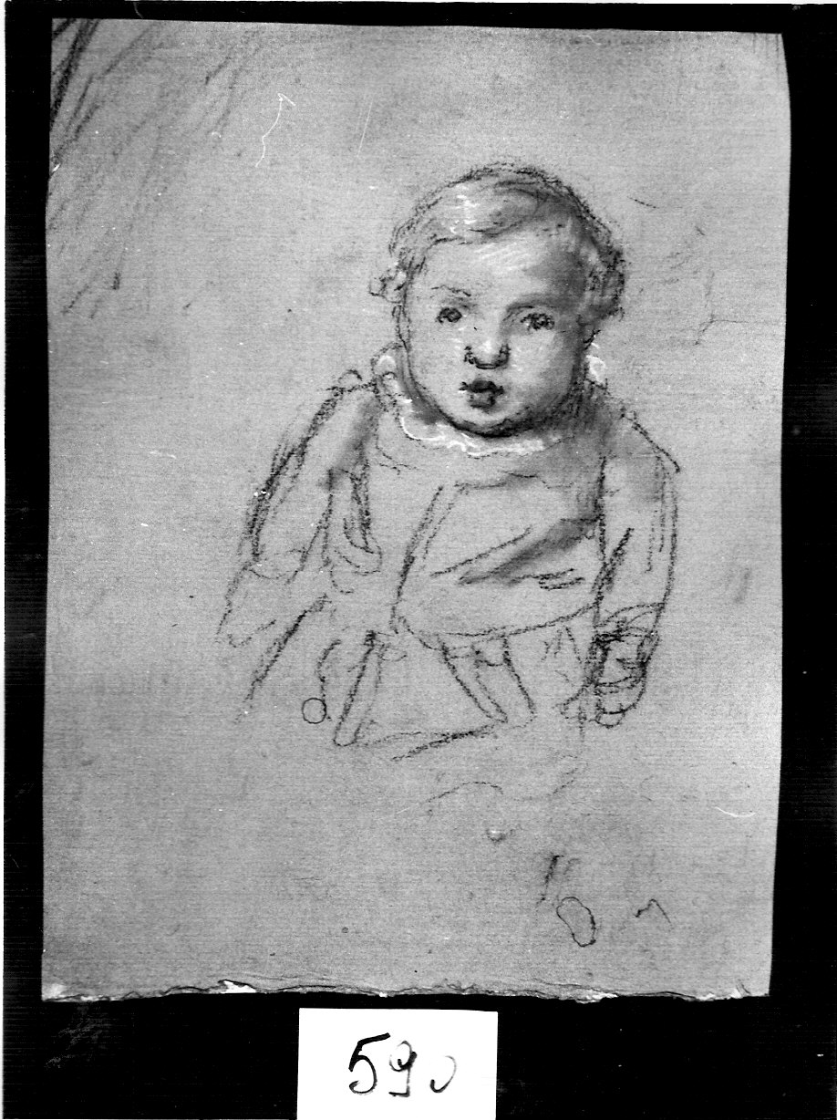 bambino a mezza figura (disegno, opera isolata) di Ligari Angelo (attribuito) (sec. XIX)