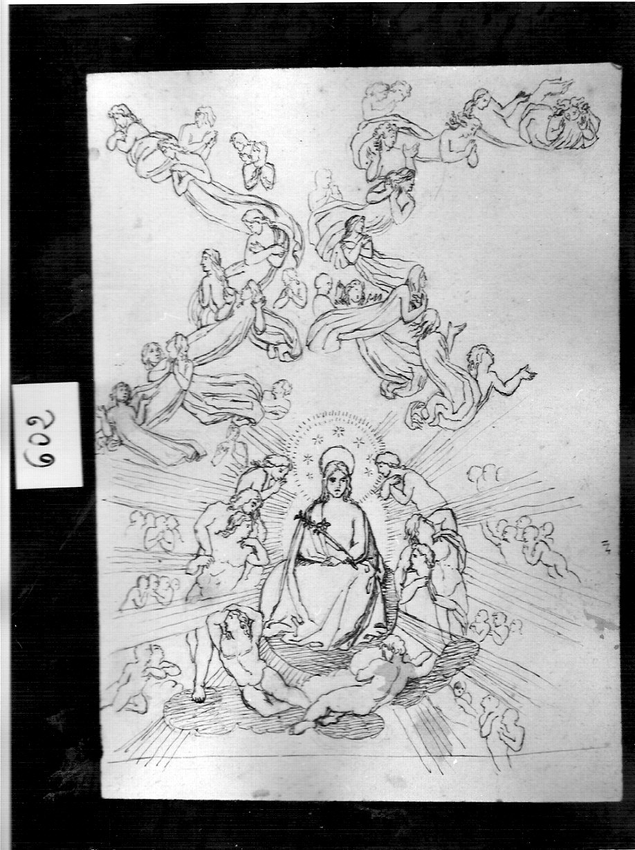 Trionfo di Maria Immacolata (disegno, opera isolata) di Ligari Angelo (attribuito) (sec. XIX)