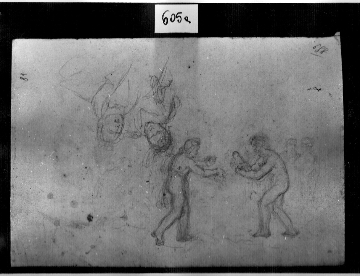 due gruppi di figure (disegno, opera isolata) di Ligari Angelo (attribuito) (sec. XIX)