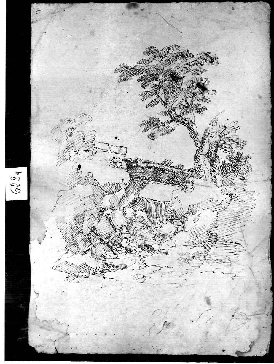 paesaggio (disegno, opera isolata) di Rusconi Pietro Martire (attribuito) (sec. XIX)
