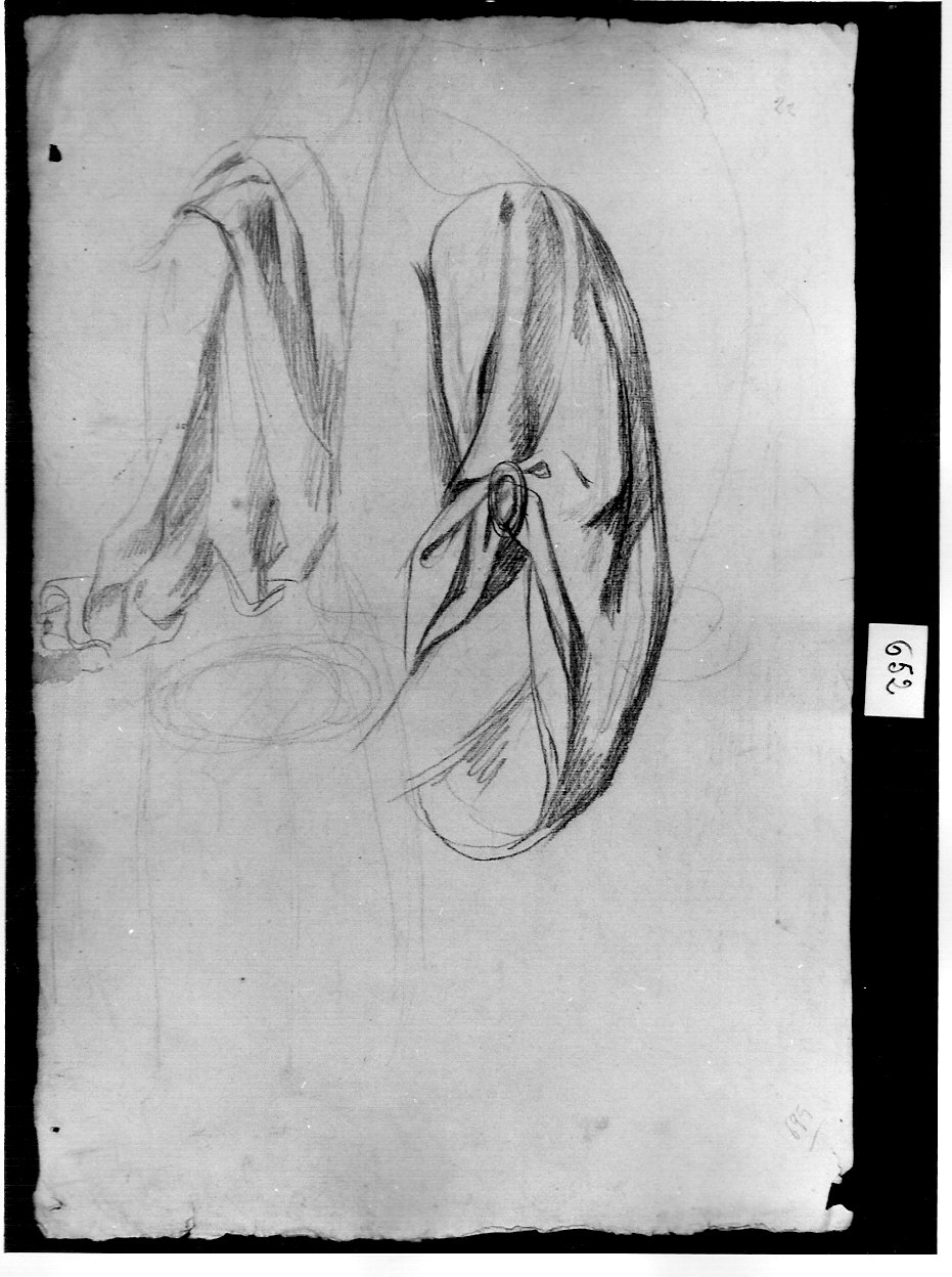 studi di panneggio (disegno, opera isolata) di Sabatelli Luigi (sec. XIX)