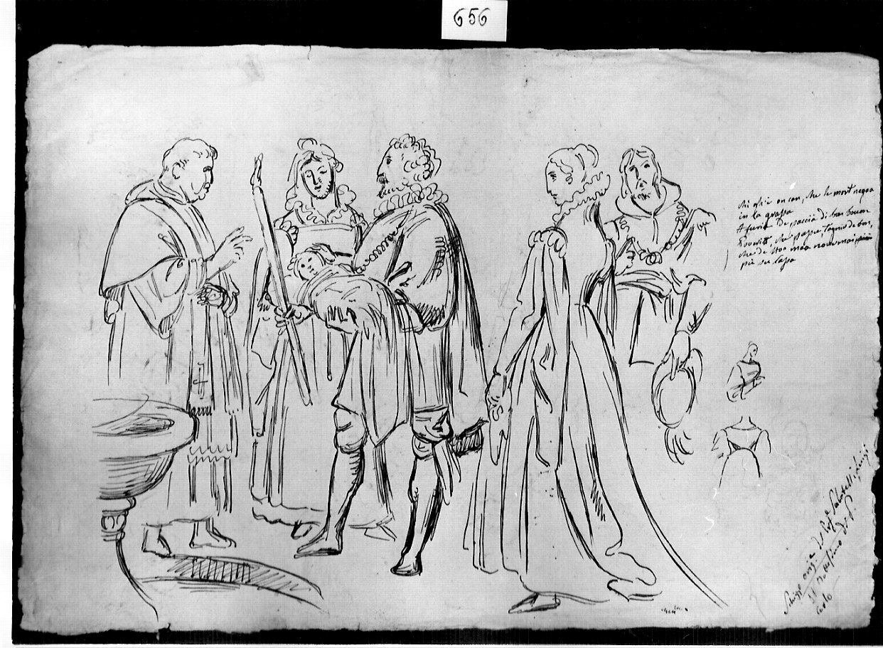 battesimo di S. Carlo (disegno, opera isolata) di Sabatelli Luigi (sec. XIX)