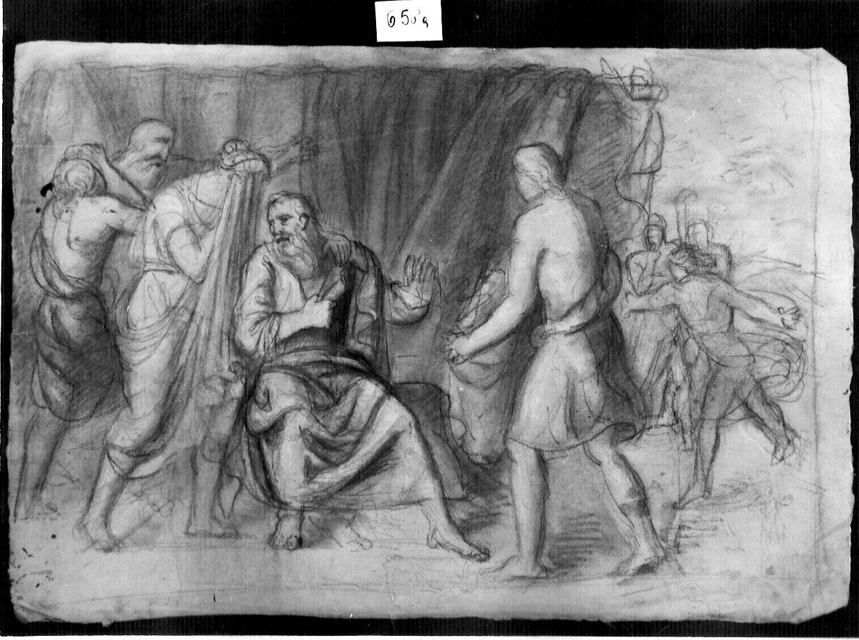 scena storica (disegno, opera isolata) di Ligari Angelo (attribuito) (sec. XIX)
