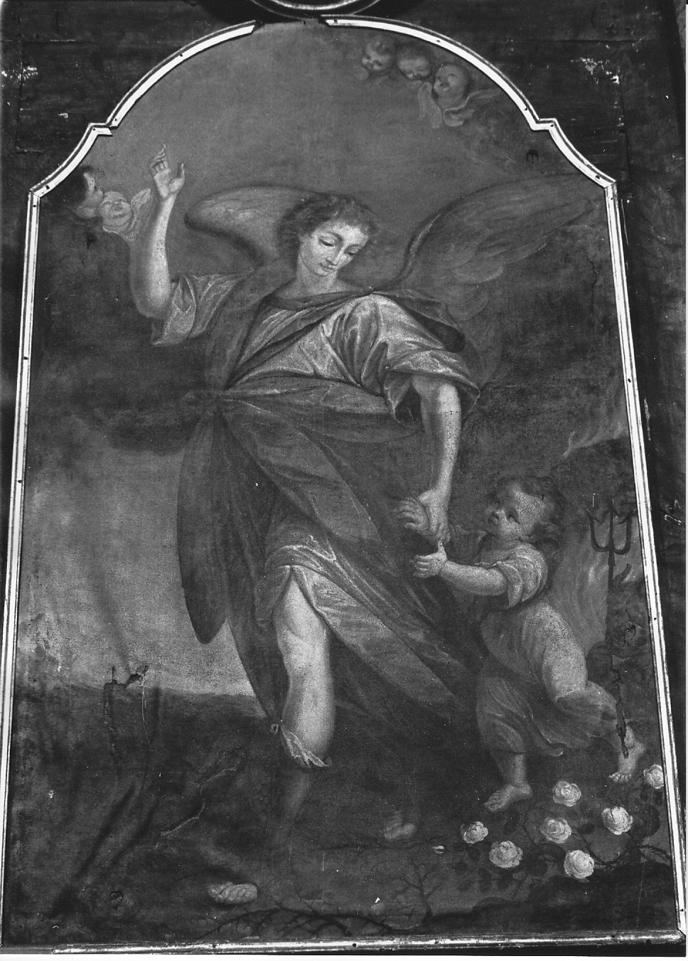 angelo custode (dipinto, opera isolata) - ambito lombardo (sec. XVII)