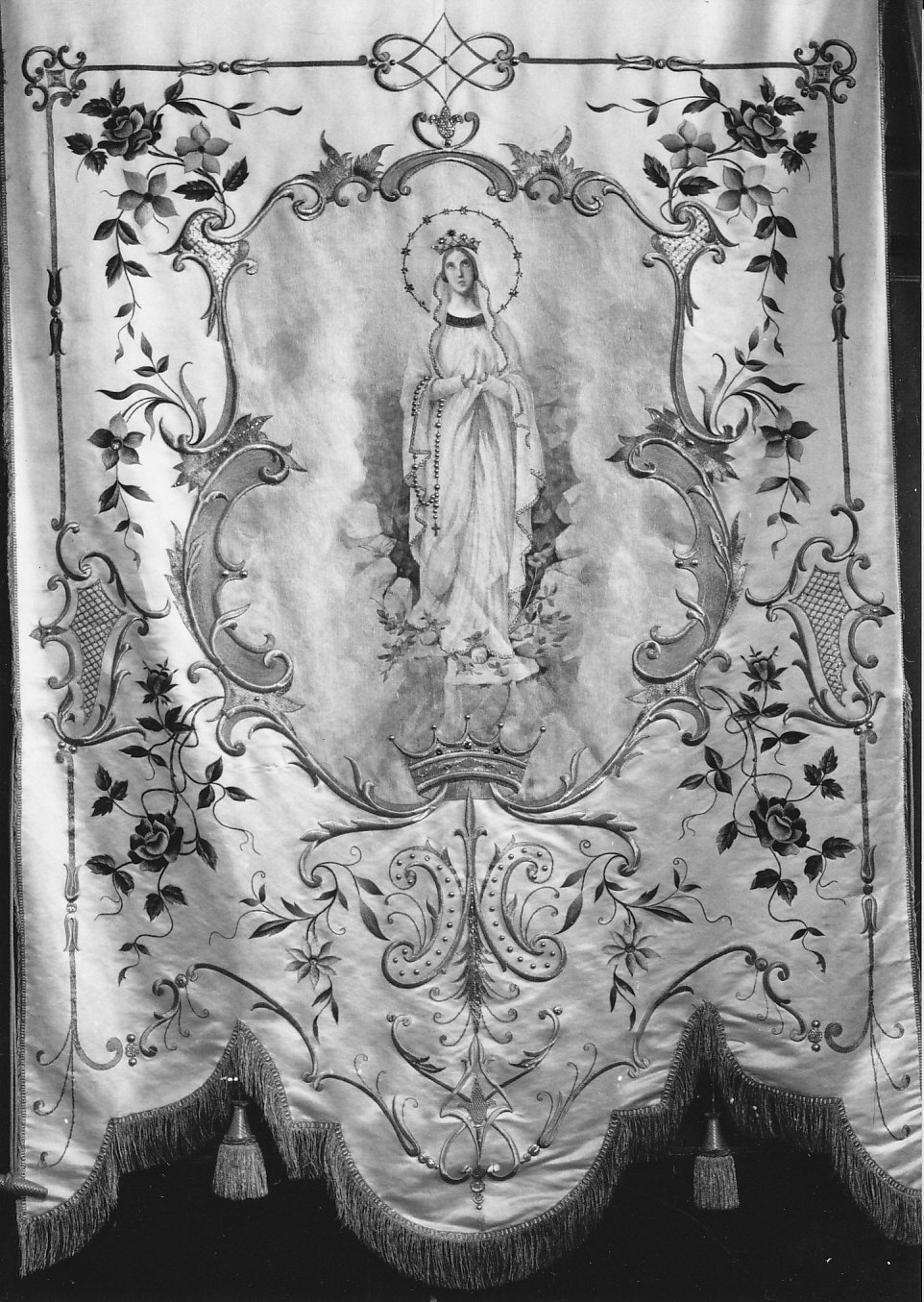 stendardo processionale, opera isolata - manifattura lombarda (inizio sec. XIX)