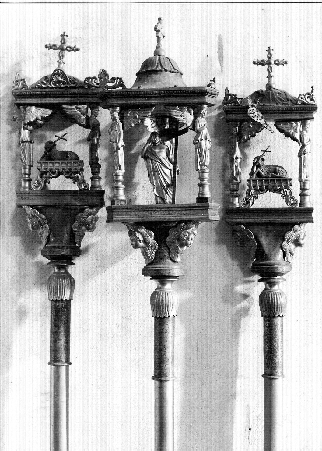 mazza processionale, serie - bottega lombarda (sec. XIX)