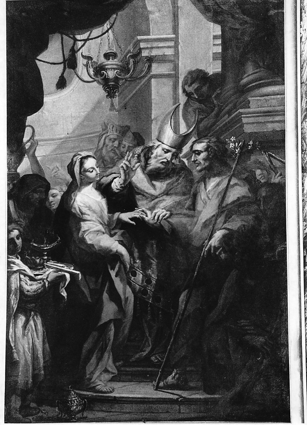 Sposalizio di Maria Vergine (dipinto, opera isolata) di Bianchi Francesco (attribuito) (sec. XVIII)