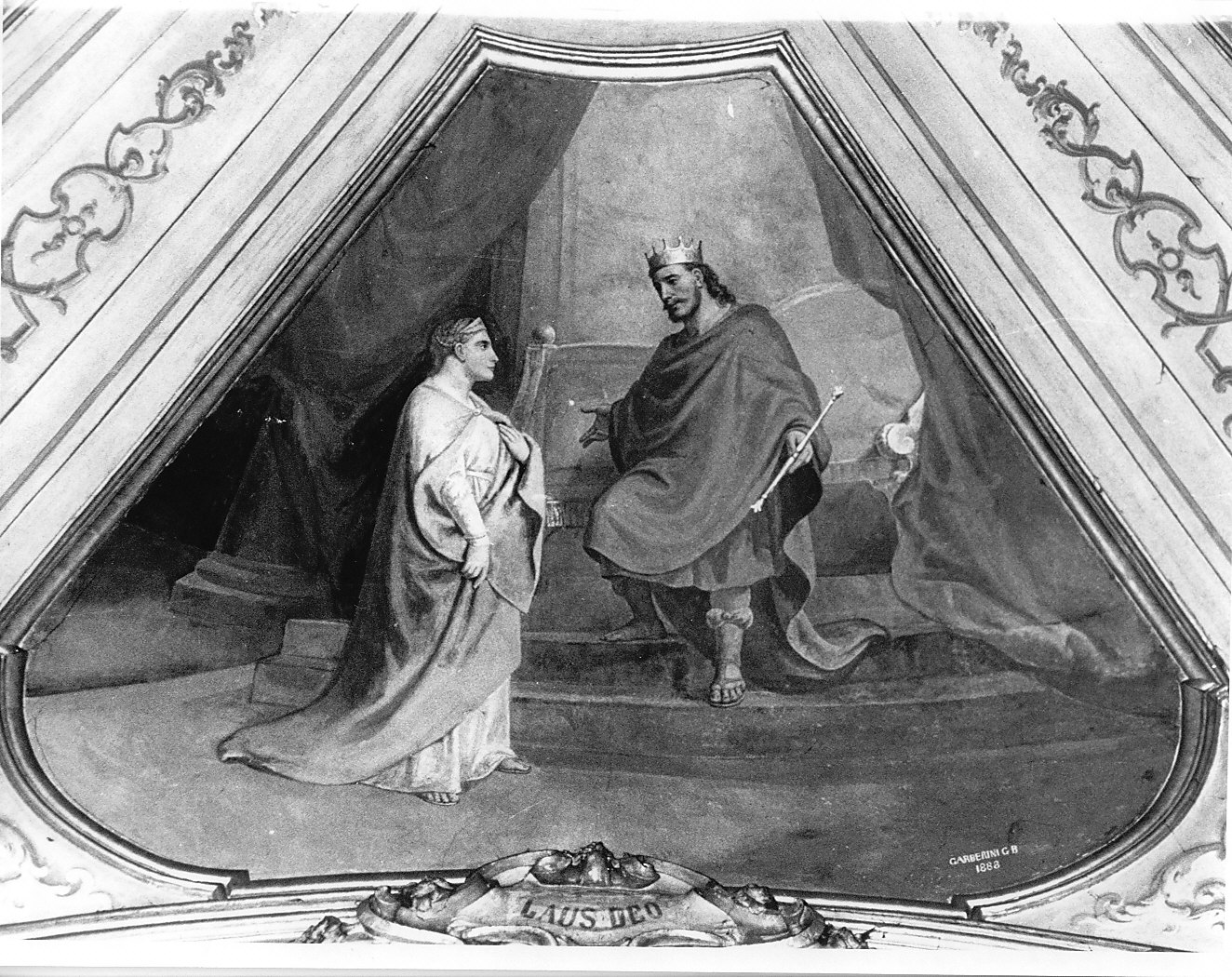 Giuditta e Oloferne (dipinto murale, elemento d'insieme) di Garberini Giovan Battista (sec. XIX)