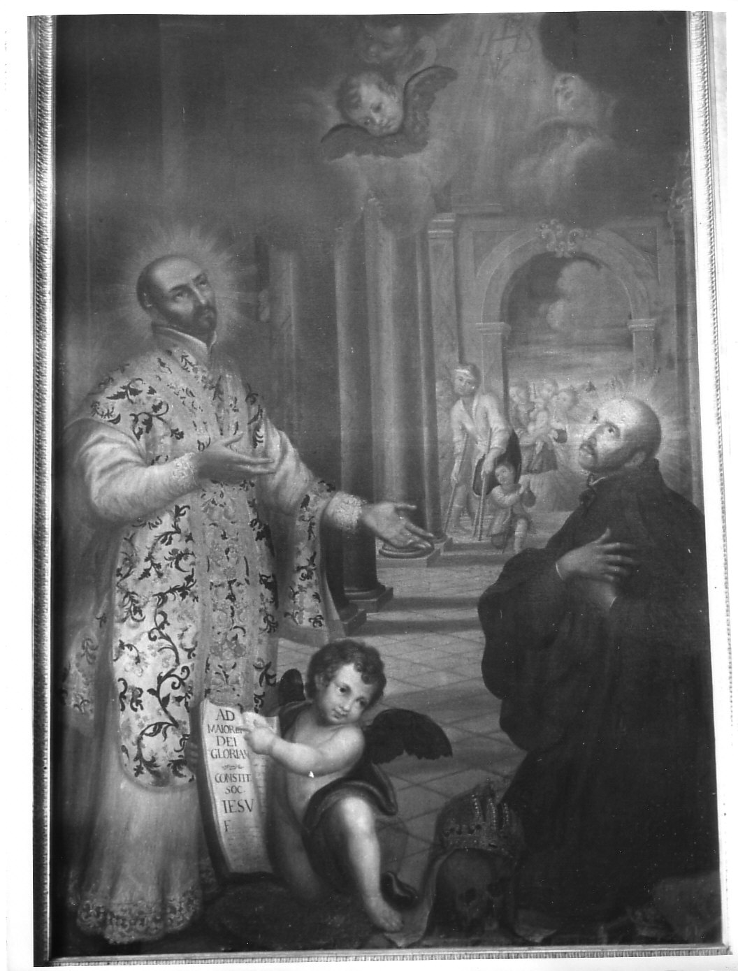 Sant'Ignazio e San Francesco Borgia (dipinto, opera isolata) - ambito pavese (secc. XVIII/ XIX)