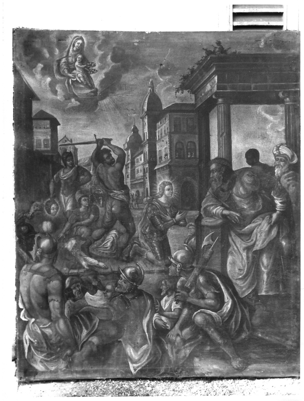 Martirio di San Giorgio e la principessa (dipinto, opera isolata) di Ghouen Fidelis (attribuito) (sec. XVII)