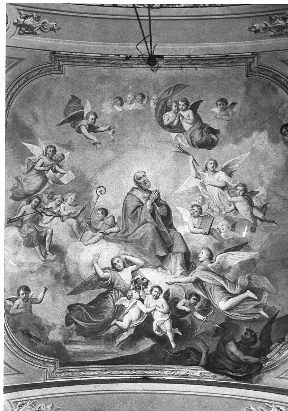 San Bernardo (dipinto murale) di Garberini Giovan Battista (sec. XIX)