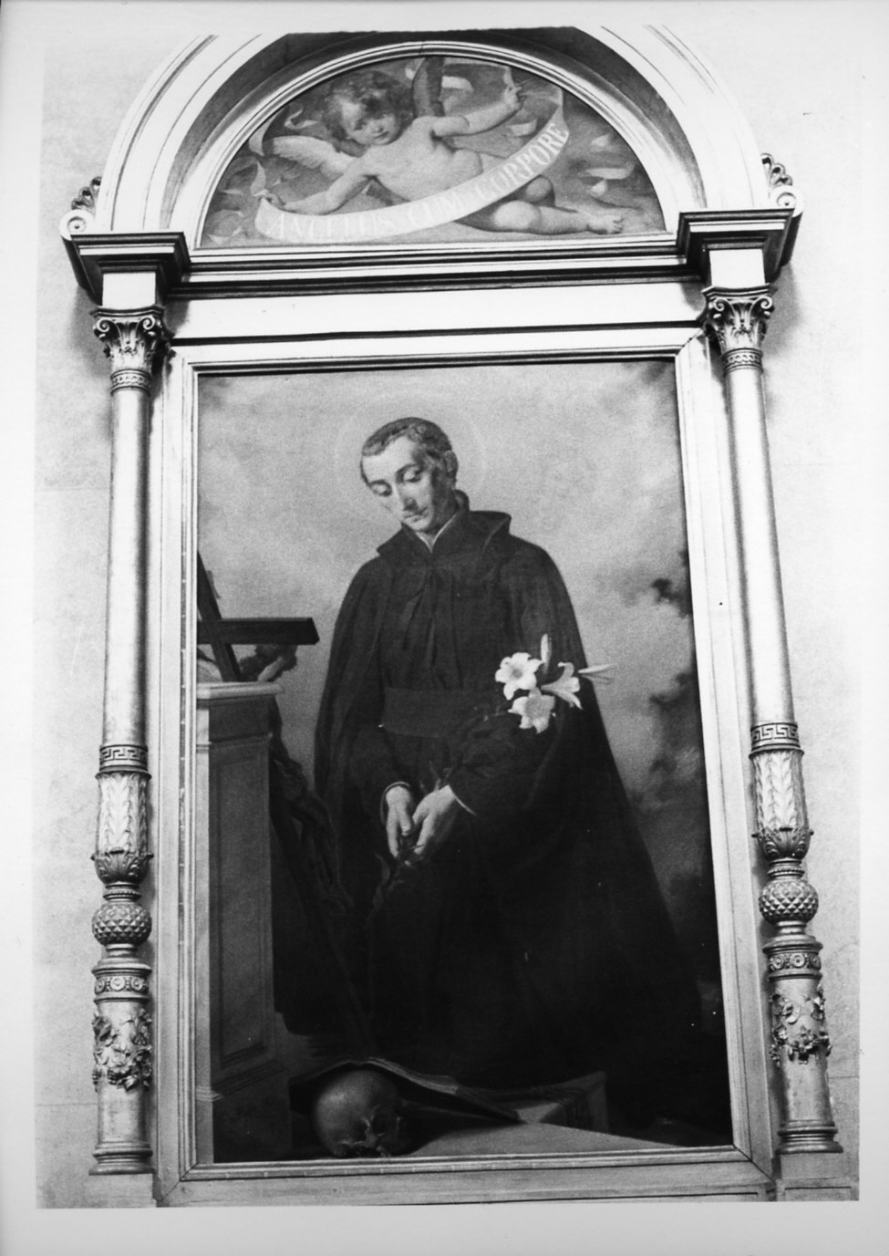 San Luigi Gonzaga/ angelo (pala d'altare) di Reffo Enrico (sec. XIX)