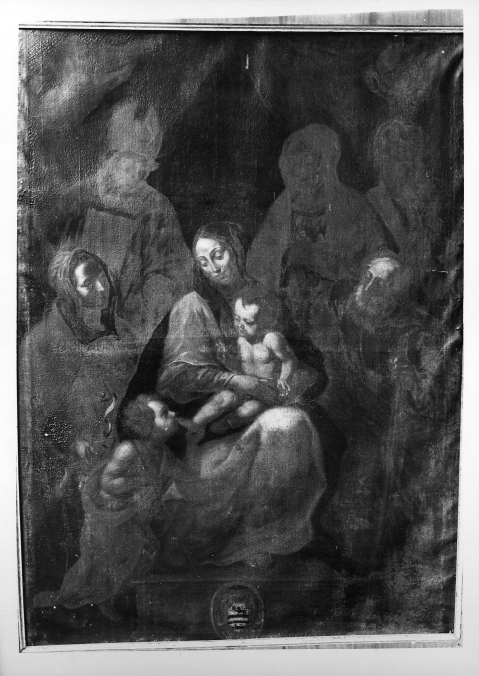 Sacra Famiglia con San Giovannino e Sant'Elisabetta (dipinto, opera isolata) - ambito lombardo (fine sec. XVII)